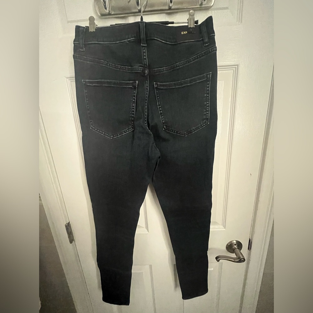 NWT Express Women’s Super High Waisted Dark Wash Ripped Supersoft Skinny Jeans 6 - Picture 5 of 7